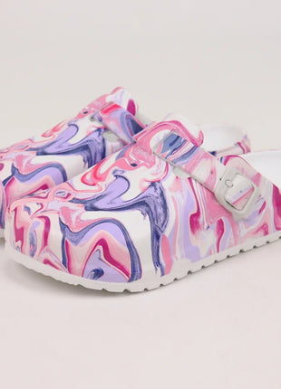 Women's Printed Garden Clogs, Summer Outdoor Sandals, Waterproof Slippers,Adjustable Slides For All Season Wear