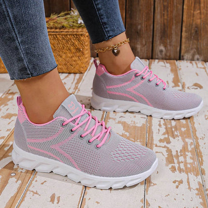 Women's shoes breathable sneakers, casual sneaker lace-up hoes, lightweight shoes - MimiStylez