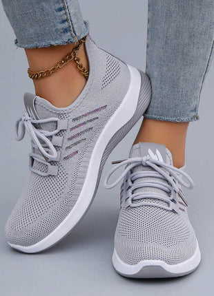 Women's Casual Lace up Comfortable, Breathable, Lightweight and Wear-Resistant Sports Shoes - MimiStylez