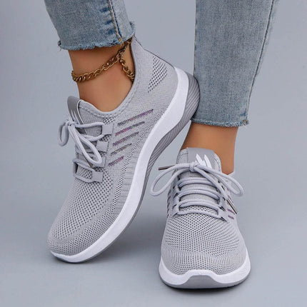 Women's Casual Lace up Comfortable, Breathable, Lightweight and Wear-Resistant Sports Shoes - MimiStylez
