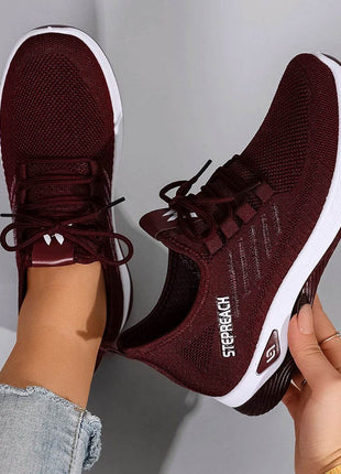 Women's Casual Lace up Comfortable, Breathable, Lightweight and Wear-Resistant Sports Shoes - MimiStylez