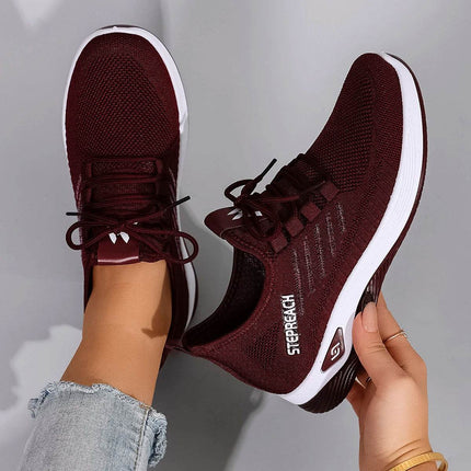 Women's Casual Lace up Comfortable, Breathable, Lightweight and Wear-Resistant Sports Shoes - MimiStylez