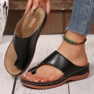 Women's Summer Sandals Orthopedic Soft Outdoor Slip-On Casual Wedge Heel Sandals