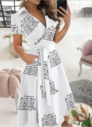 Rainbow Striped Print Summer Dress Women Button Up Short Sleeve Casual Vintage Shirt Long Dress Ladies Elegant Maxi Dresses - MimiStylez