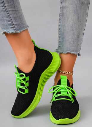 Women's Breathable Mesh Flat Shoes, Women's Shoes, Casual Sneakers Shoes - MimiStylez