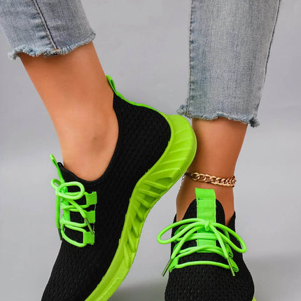 Women's Breathable Mesh Flat Shoes, Women's Shoes, Casual Sneakers Shoes - MimiStylez