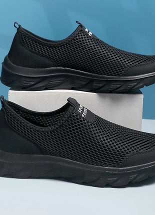 Lightweight Men Casual Shoes Breathable Slip on Male Casual Sneakers Anti-slip Men's Flats Outdoor Walking Shoes Size ds