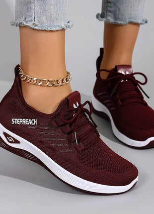 Women's Casual Lace up Comfortable, Breathable, Lightweight and Wear-Resistant Sports Shoes - MimiStylez