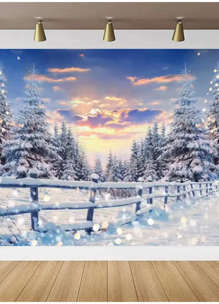 Christmas Winter Wonderland Snow Scene Background
