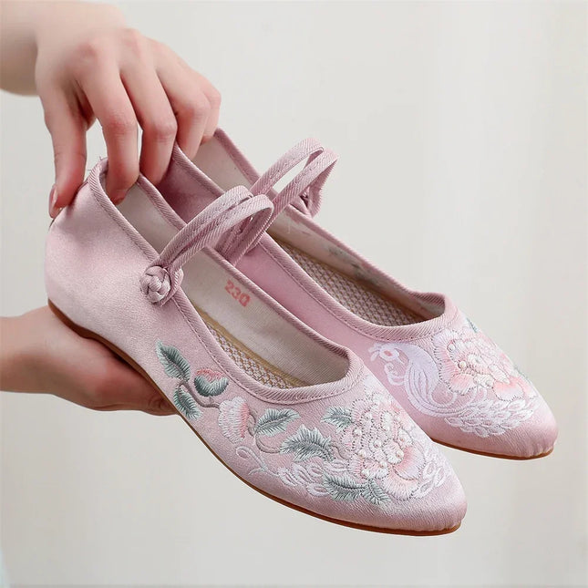 Zapatos de mujer bordados, zapatillas vintage para mujer