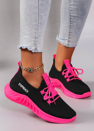 Women's Color blocked Casual Sports Shoes with Strap Comfortable, Breathable, Lightweight, Wear resistant - MimiStylez