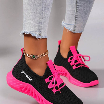 Women's Color blocked Casual Sports Shoes with Strap Comfortable, Breathable, Lightweight, Wear resistant - MimiStylez