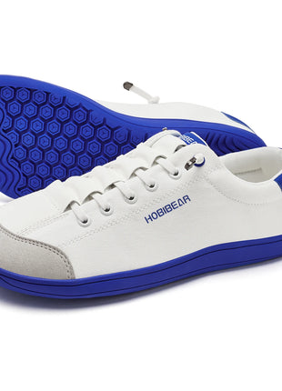 HOBIBEAR Wide Toe Barefoot Shoes for Unisex Minimalist Artificial Leather Sneakers Lightweight Adjustable Slip On Walking Shoes