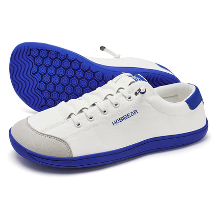 HOBIBEAR Zapatos descalzos de punta ancha para unisex, zapatillas minimalistas de cuero artificial, ligeras y ajustables, sin cordones para caminar