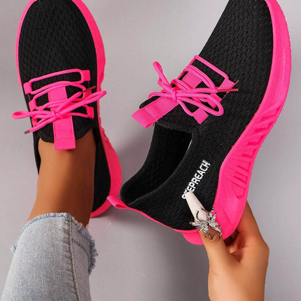 Women's Color blocked Casual Sports Shoes with Strap Comfortable, Breathable, Lightweight, Wear resistant - MimiStylez