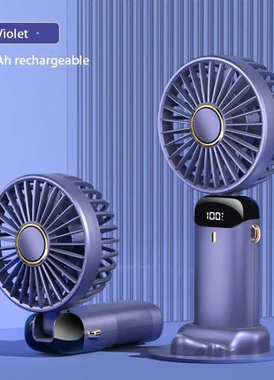 Portable Mini Handheld Fan USB Rechargeable 5-Speed with Phone Stand
