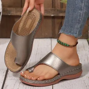 Women's Summer Sandals Orthopedic Soft Outdoor Slip-On Casual Wedge Heel Sandals