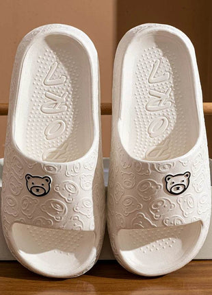 Cute Bear Women Slippers Summer Indoor Soft Cartoon Sandals Bathroom Anti-slip Outdoor Comfy Leisure Shoes Couple - MimiStylez