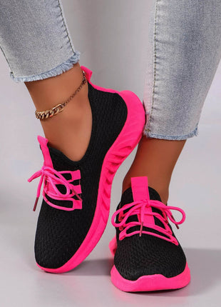 Women's Color blocked Casual Sports Shoes with Strap Comfortable, Breathable, Lightweight, Wear resistant - MimiStylez