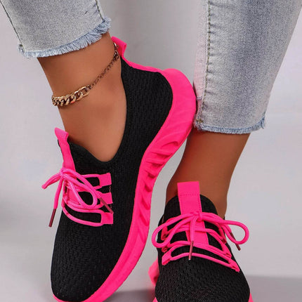 Women's Color blocked Casual Sports Shoes with Strap Comfortable, Breathable, Lightweight, Wear resistant - MimiStylez