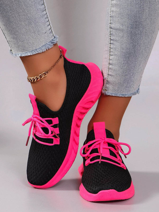 Women's Color blocked Casual Sports Shoes with Strap Comfortable, Breathable, Lightweight, Wear resistant - MimiStylez