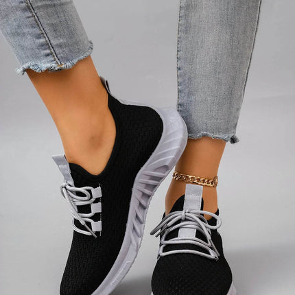 Women's Breathable Mesh Flat Shoes, Women's Shoes, Casual Sneakers Shoes - MimiStylez