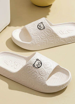 Cute Bear Women Slippers Summer Indoor Soft Cartoon Sandals Bathroom Anti-slip Outdoor Comfy Leisure Shoes Couple - MimiStylez