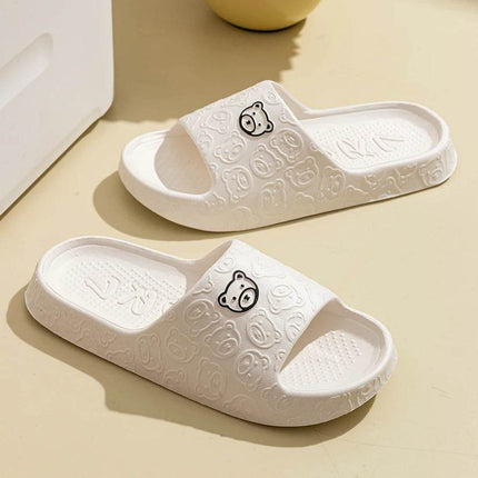 Cute Bear Women Slippers Summer Indoor Soft Cartoon Sandals Bathroom Anti-slip Outdoor Comfy Leisure Shoes Couple - MimiStylez
