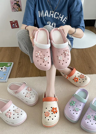 Fashion Sandals Waterproof Slippers Women Shoes Summer Outdoor Slides Soft Sole Clogs