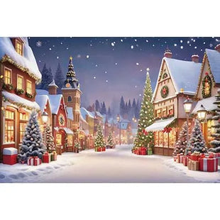 Christmas Trees Custom Backdrop Gift Cabins Yards Backgrounds For Decoration