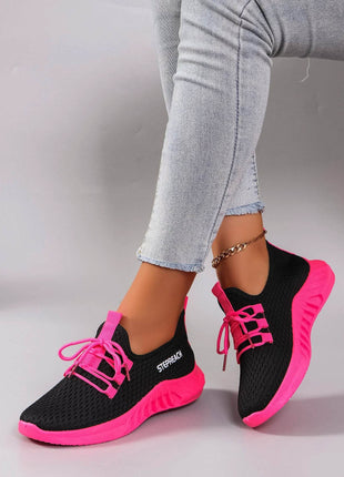 Women's Color blocked Casual Sports Shoes with Strap Comfortable, Breathable, Lightweight, Wear resistant - MimiStylez