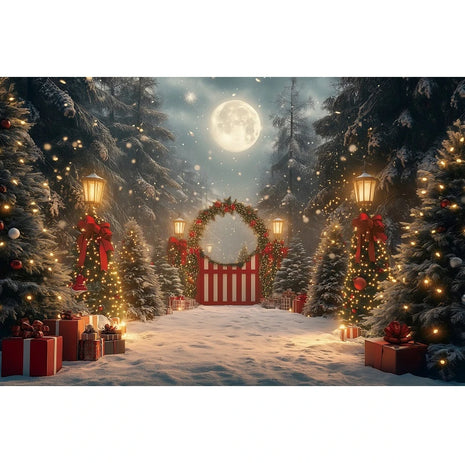 Christmas Backdrop Winter Window Xmas Tree Snowy Christmas Background