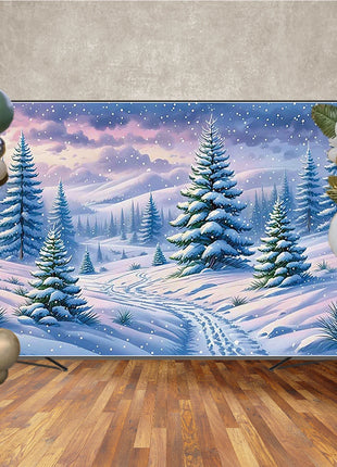 Christmas Trees Custom Backdrop Gift Cabins Yards Backgrounds For Decoration