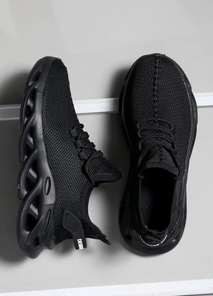 Men Sports Running Black Jogging Shoes Casual Sneakers Brown Outdoor Breathable Mesh Women Light Shock-absorption