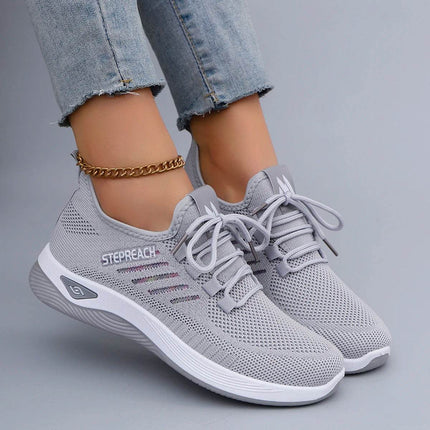 Women's Casual Lace up Comfortable, Breathable, Lightweight and Wear-Resistant Sports Shoes - MimiStylez