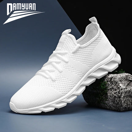 Zapatos casuales de moda para hombre, zapatillas de deporte para hombre, zapatos de marca para hombre, mocasines planos de malla sin cordones, zapatos transpirables de talla grande.