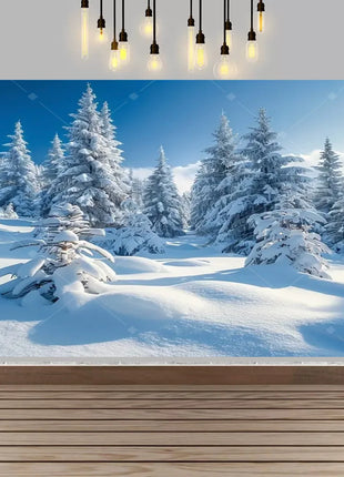 Winter wonderland winter snow village Backdrop Christmas Backdrop