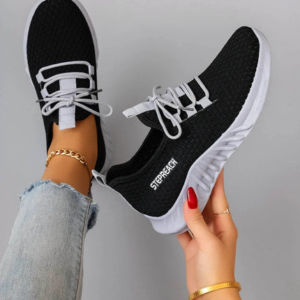 Women's Breathable Mesh Flat Shoes, Women's Shoes, Casual Sneakers Shoes - MimiStylez
