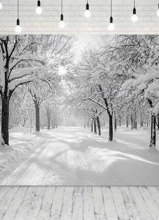 Snow Scene White Forest Art Style Backdrop Cloud Photography Background Winter Christmas Backdrop