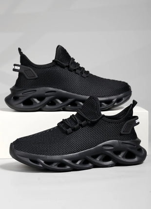 Men Sports Running Black Jogging Shoes Casual Sneakers Brown Outdoor Breathable Mesh Women Light Shock-absorption