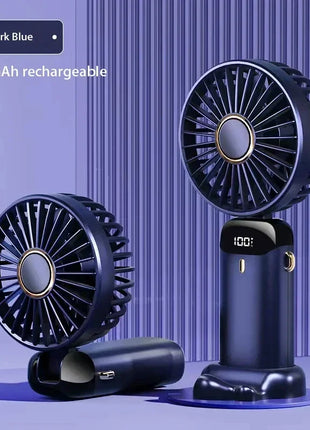 Portable Mini Handheld Fan USB Rechargeable 5-Speed with Phone Stand