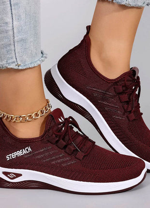 Women's Casual Lace up Comfortable, Breathable, Lightweight and Wear-Resistant Sports Shoes - MimiStylez