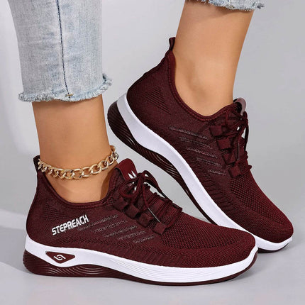 Women's Casual Lace up Comfortable, Breathable, Lightweight and Wear-Resistant Sports Shoes - MimiStylez