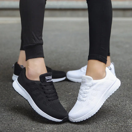 Zapatos casuales de mujer, zapatos planos de malla transpirables a la moda para caminar, zapatillas de deporte para mujer, zapatos de gimnasio, calzado femenino