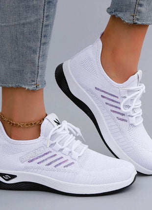 Women's Casual Lace up Comfortable, Breathable, Lightweight and Wear-Resistant Sports Shoes - MimiStylez