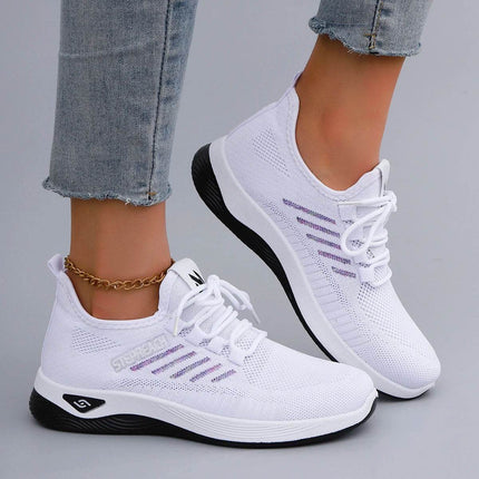 Women's Casual Lace up Comfortable, Breathable, Lightweight and Wear-Resistant Sports Shoes - MimiStylez