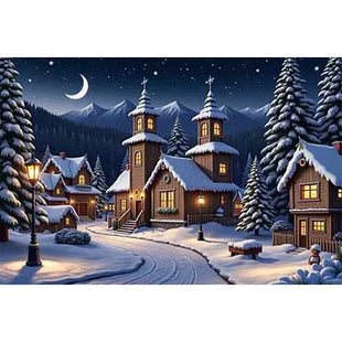 Christmas Trees Custom Backdrop Gift Cabins Yards Backgrounds For Decoration
