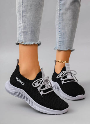Women's Breathable Mesh Flat Shoes, Women's Shoes, Casual Sneakers Shoes - MimiStylez