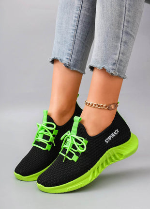 Women's Breathable Mesh Flat Shoes, Women's Shoes, Casual Sneakers Shoes - MimiStylez