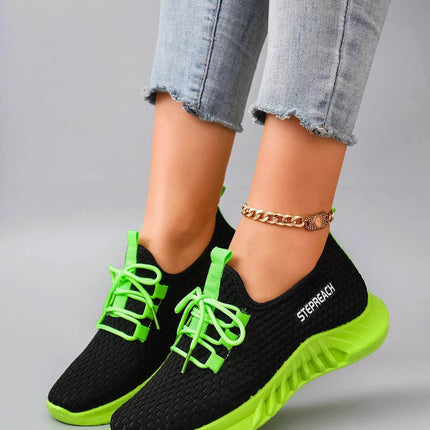 Women's Breathable Mesh Flat Shoes, Women's Shoes, Casual Sneakers Shoes - MimiStylez